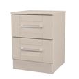 York Bedside Cabinet - 2 Drawer - Cashmere