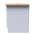 Sussex Bedside Cabinet - 2 Drawer - White and Oak
