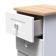 Sussex Bedside Cabinet - 2 Drawer - White and Oak