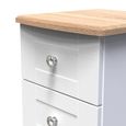 Sussex Bedside Cabinet - 2 Drawer - White and Oak