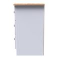 Sussex Bedside Cabinet - 3 Drawer - White and Oak