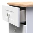 Sussex Bedside Cabinet - 3 Drawer - White and Oak