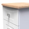 Sussex Bedside Cabinet - 3 Drawer - White and Oak