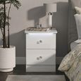 Lumiere Bedside Cabinet - 2 Drawer - White Gloss