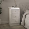 Lumiere Bedside Cabinet - 3 Drawer - White Gloss
