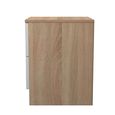 Milan Bedside Cabinet - 2 Drawer - White Gloss and Oak