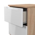Milan Bedside Cabinet - 2 Drawer - White Gloss and Oak