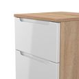 Milan Bedside Cabinet - 2 Drawer - White Gloss and Oak