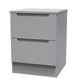 Milan Bedside Cabinet - 2 Drawer - Grey