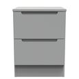 Milan Bedside Cabinet - 2 Drawer - Grey