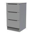 Milan Bedside Cabinet - 3 Drawer - Grey