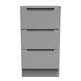 Milan Bedside Cabinet - 3 Drawer - Grey