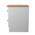 Norfolk Bedside Cabinet - 2 Drawer - White and Oak
