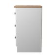 Norfolk Bedside Cabinet - 3 Drawer - White and Oak