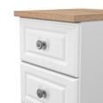 Norfolk Bedside Cabinet - 3 Drawer - White and Oak
