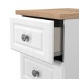 Norfolk Bedside Cabinet - 3 Drawer - White and Oak