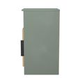 Java Fluted Bedside Cabinet - 1 Door - Natural and Reed Green