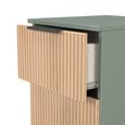 Java Fluted Bedside Cabinet - 2 Drawer - Natural and Reed Green