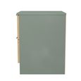 Java Fluted Bedside Cabinet - 2 Drawer - Natural and Reed Green
