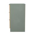 Java Fluted Bedside Cabinet - 3 Drawer - Natural and Reed Green