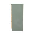 Java Fluted Bedside Cabinet - 4 Drawer - Natural and Reed Green