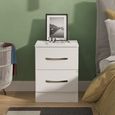 Avon Bedside Cabinet - 2 Drawer - White