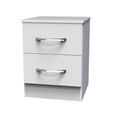 Avon Bedside Cabinet - 2 Drawer - White
