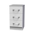 Avon Bedside Cabinet - 3 Drawer - White