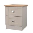 Sussex Bedside Cabinet - 2 Drawer - Cashmere and Oak