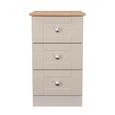 Sussex Bedside Cabinet - 3 Drawer - Cashmere and Oak