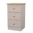 Sussex Bedside Cabinet - 3 Drawer - Cashmere and Oak