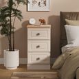 Norfolk Bedside Cabinet - 3 Drawer - Cashmere and Oak