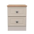 Norfolk Bedside Cabinet - 2 Drawer - Cashmere and Oak