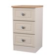 Norfolk Bedside Cabinet - 3 Drawer - Cashmere and Oak