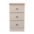 Norfolk Bedside Cabinet - 3 Drawer - Cashmere and Oak