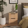 Java Fluted Bedside Cabinet - 2 Drawer - Natural and Nebraska