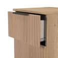 Java Fluted Bedside Cabinet - 2 Drawer - Natural and Nebraska