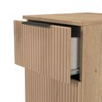 Java Fluted Bedside Cabinet - 3 Drawer - Natural and Nebraska