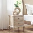 Clearance - Camille Bedside Cabinet - 2 Drawer - French Style - Oak - FSS17291