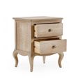 Clearance - Camille Bedside Cabinet - 2 Drawer - French Style - Oak - FSS17291
