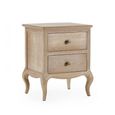 Clearance - Camille Bedside Cabinet - 2 Drawer - French Style - Oak - FSS17291