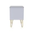 Diamond Bedside Cabinet - 2 Drawer - with Gold Hairpin Legs - Pink and White