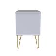 Diamond Midi Bedside Cabinet - 2 Drawer - with Gold Hairpin Legs - Pink and White