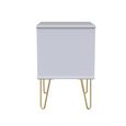 Diamond Bedside Cabinet - 2 Drawer - with Gold Hairpin Legs - Black and White