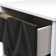 Diamond Bedside Cabinet - 2 Drawer - with Gold Hairpin Legs - Black and White