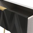 Diamond Bedside Table - 1 Drawer - with Gold Hairpin Legs - Black and White