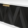 Diamond Bedside Table - 1 Drawer - with Gold Hairpin Legs - Black and White