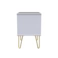Diamond Midi Bedside Cabinet - 2 Drawer - with Gold Hairpin Legs - Black and White
