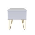Diamond Midi Bedside Table - 1 Drawer - with Gold Hairpin Legs - Black and White