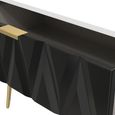 Diamond Midi Bedside Table - 1 Drawer - with Gold Hairpin Legs - Black and White
